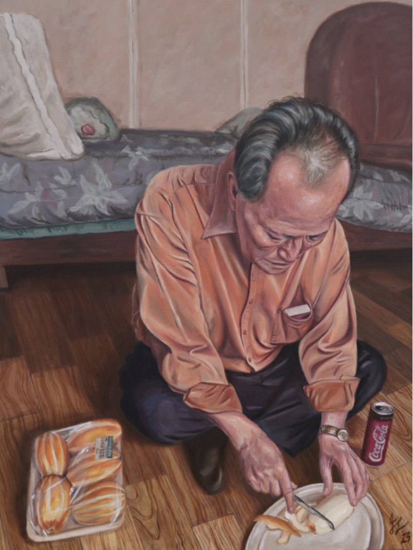 "Red on Rails, Under Daylight" by Mijin Kwon