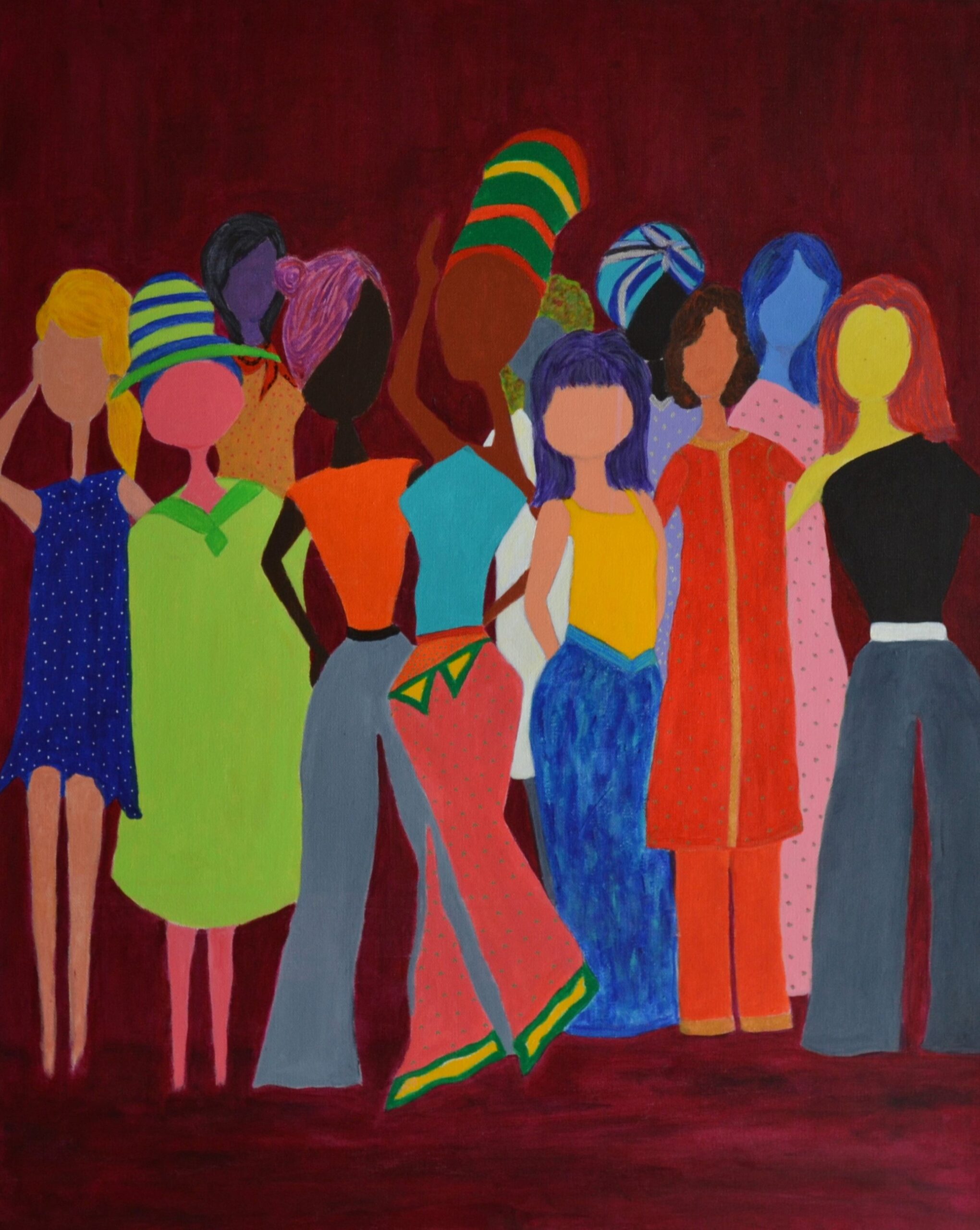 Women of all color, size, shape, nationality come together to form a sisterhood.