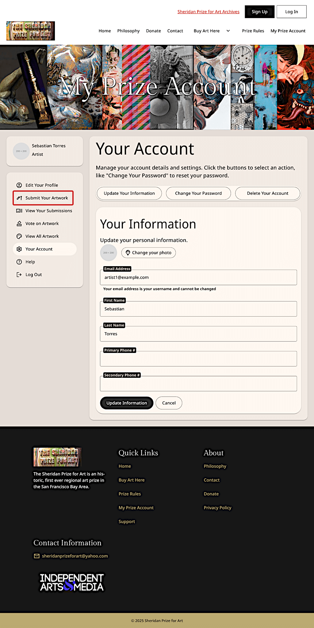 Submit Your Artwork button