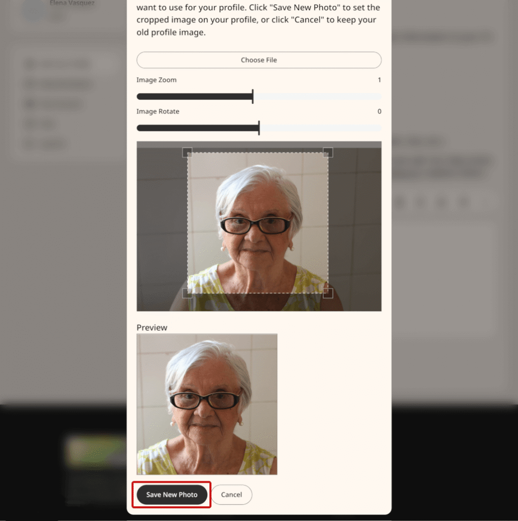 Save New Photo button